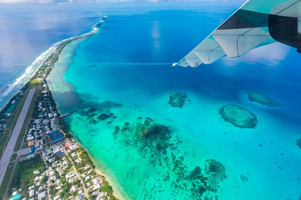 Vista del aeropuerto de Tuvalu